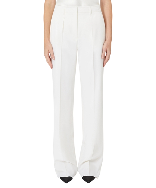 Straight gabardine wool trousers