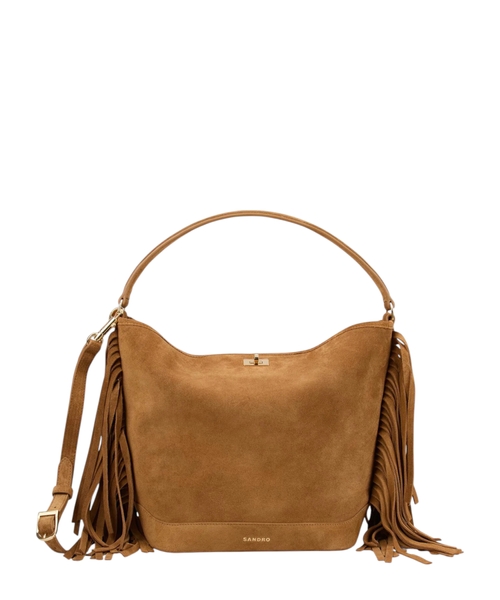 Замшевая сумка-бакет TANGOSO с бахромой