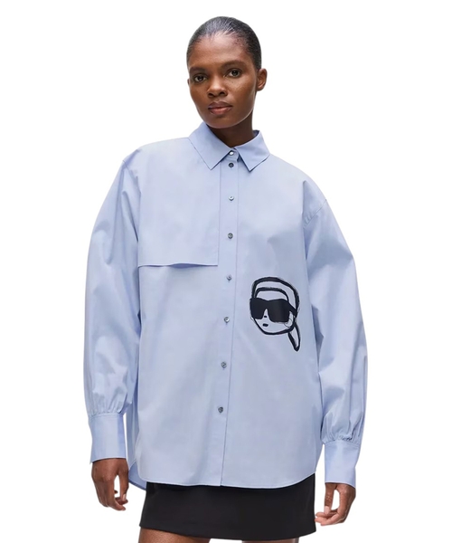 Printli oversize köynək