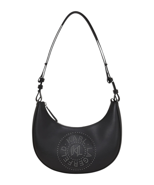 K/Circle studded moon shoulder bag