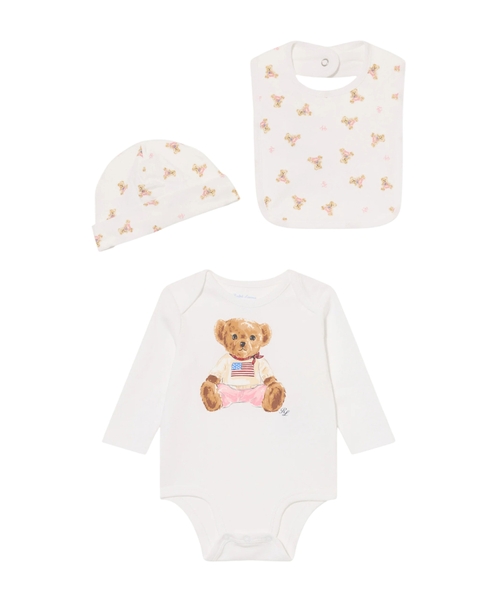 Polo Bear printli pambıq bodi dəsti