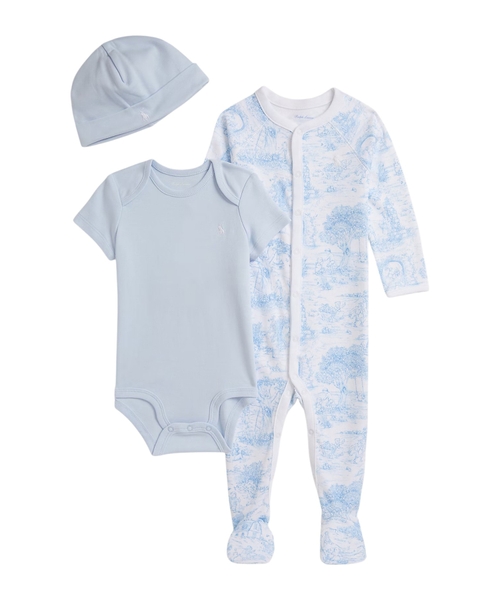 Хлопковый комплект боди с принтом