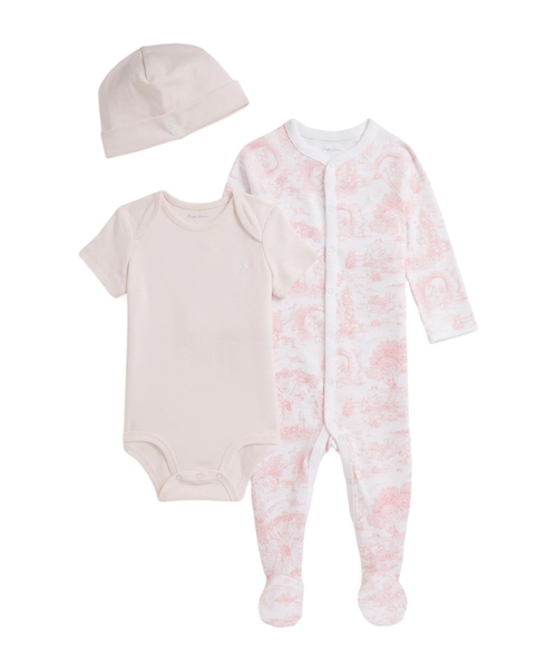 Хлопковый комплект боди с принтом