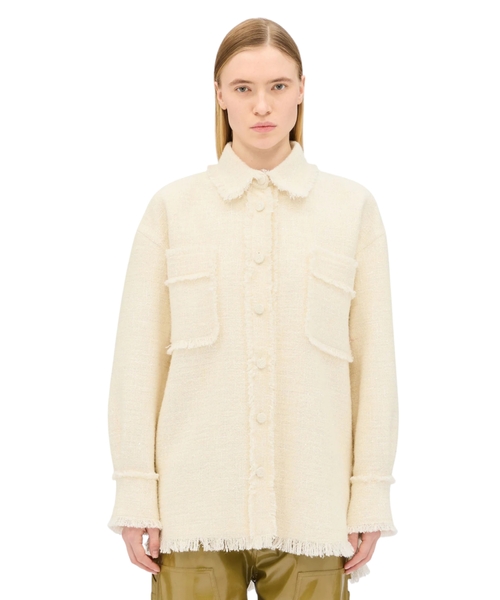 Рубашка bouclé с микро-пайетками