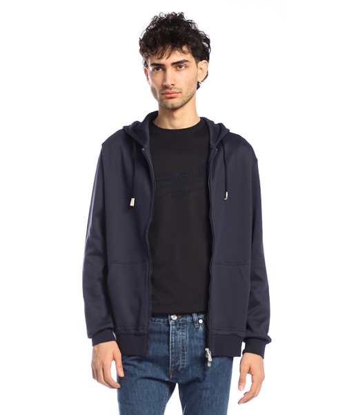 Zip-up cotton hoodie