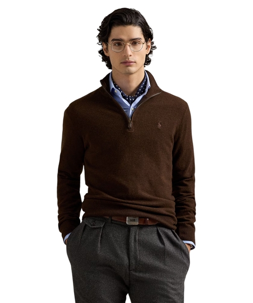 Polo Pony-embroidered zip-up sweater