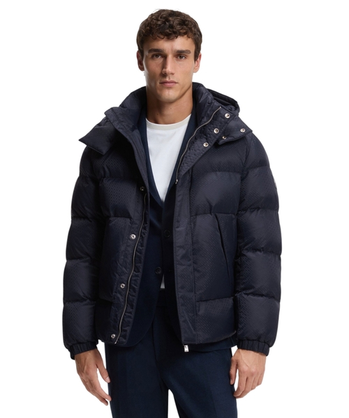 Water-repellent jacket with monogram jacquard