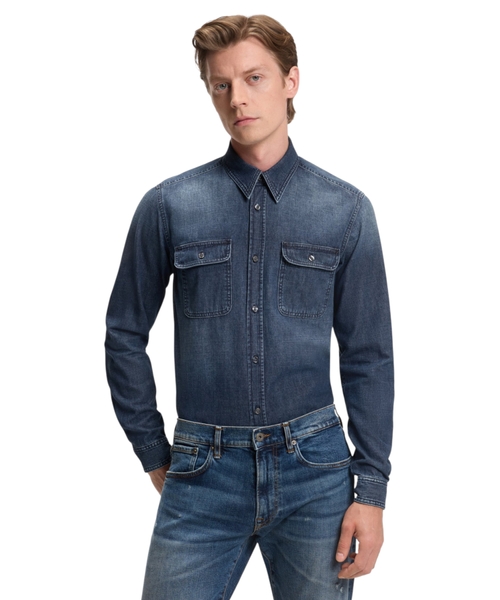 Джинсовая рубашка BECKHAM x BOSS