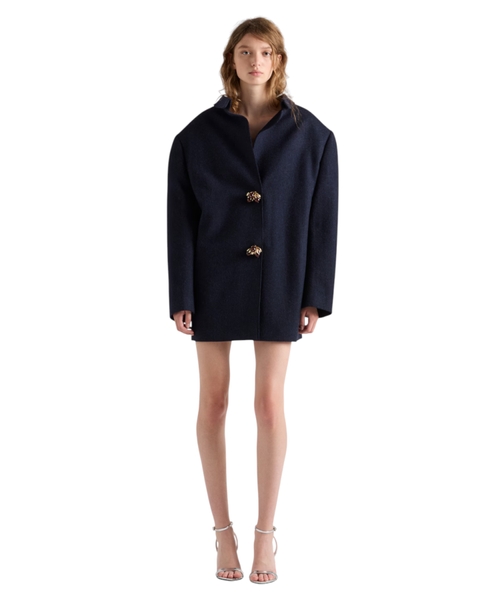 Шерстяное пальто на пуговицах