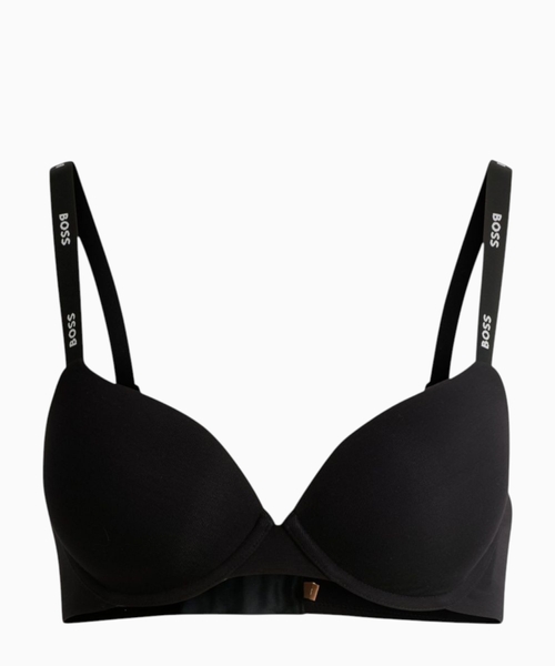 Stretch-jersey underwire bra with logo