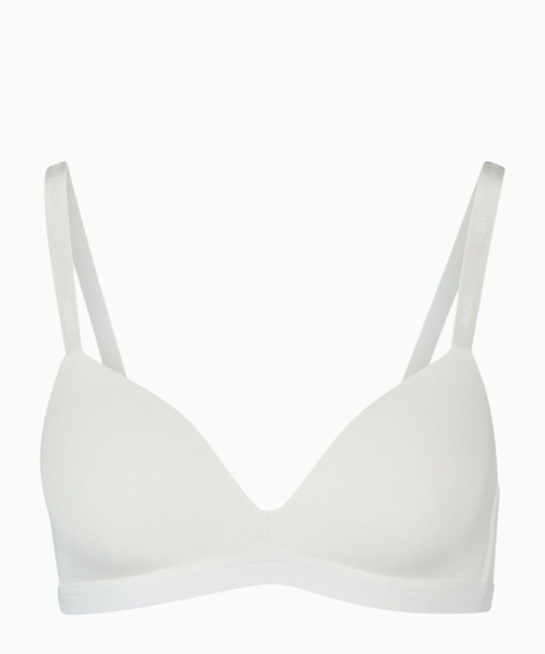 Stretch-jersey bra with logo straps