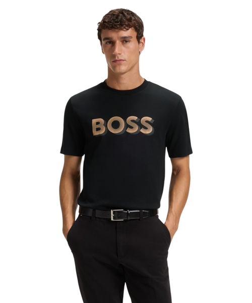 Loqolu merserləşdirilmiş pambıq T-shirt