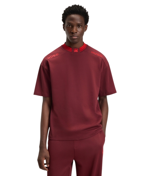 HUGO x RB cotton T-shirt with tipping and logos