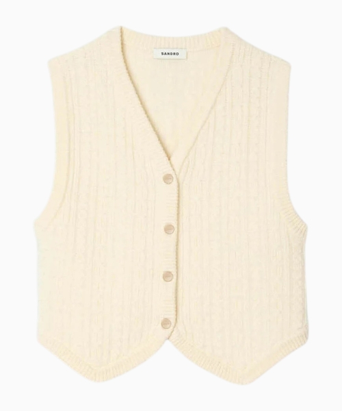 Cable knit vest