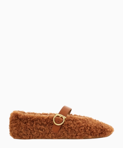 Shearling ballet flats