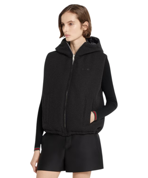 İkitərəfli bouclé yun jilet