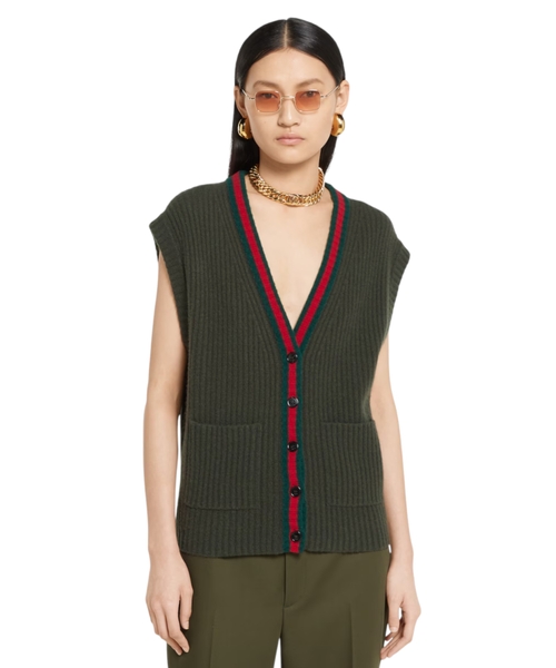 Шерстяной кардиган-жилет