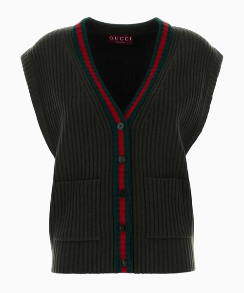 Wool cardigan vest