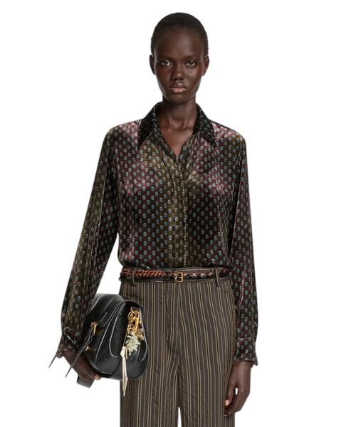 Вельветовая рубашка с принтом