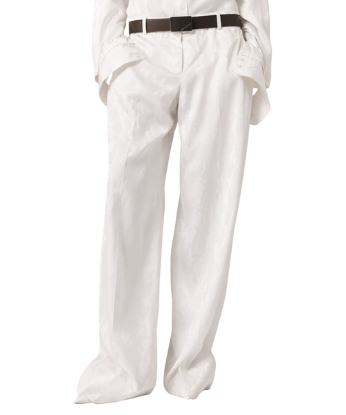 Snake print straight-leg trousers