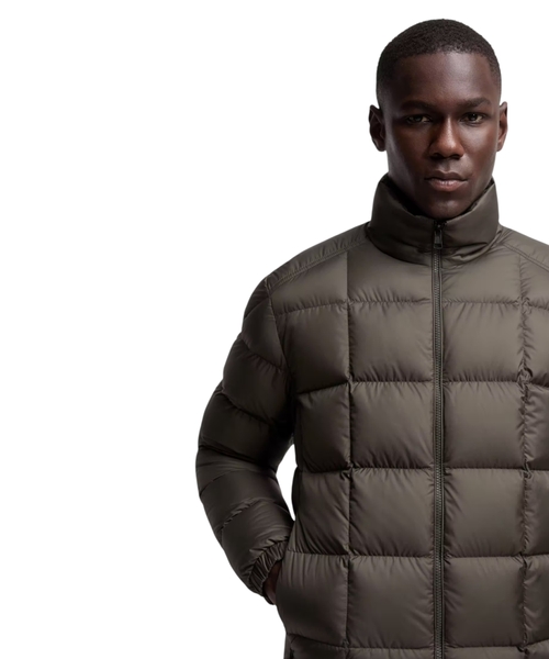 Eglise square-quilted hooded short down jacket | Emporium