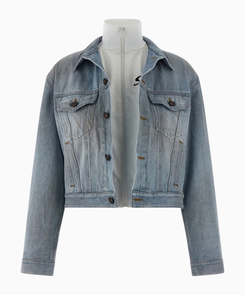 Qısa denim gödəkçə