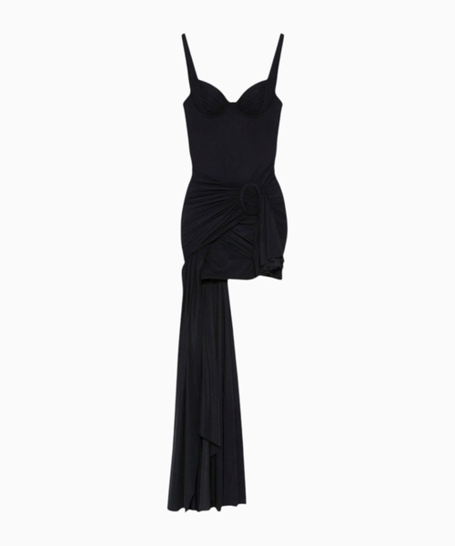 Draped mini dress in jerse