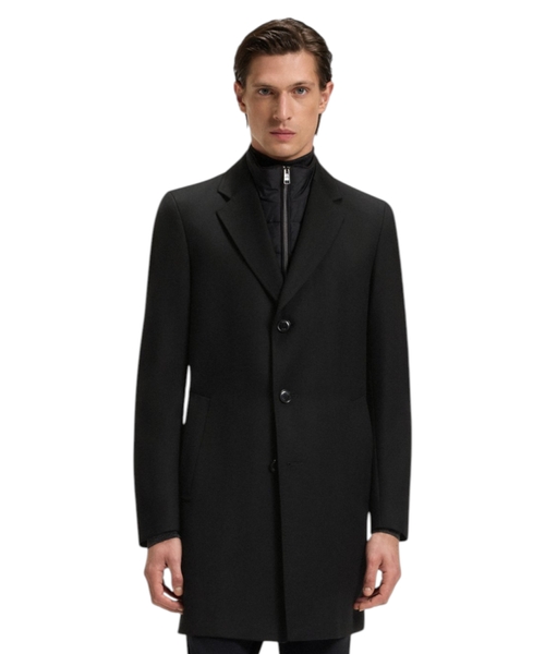 Slim-fit water-repellent coat with detachable inner