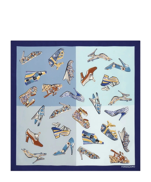 Genio print silk scarf