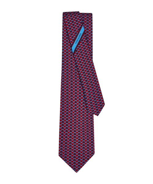 Gancini bicolor print silk tie