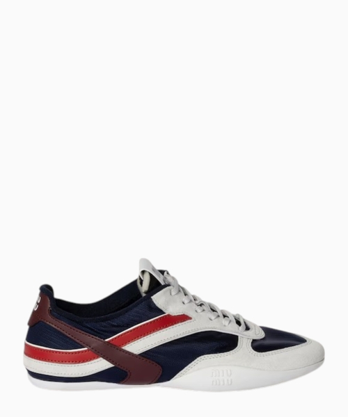 Gymnasium technical fabric and suede sneakers