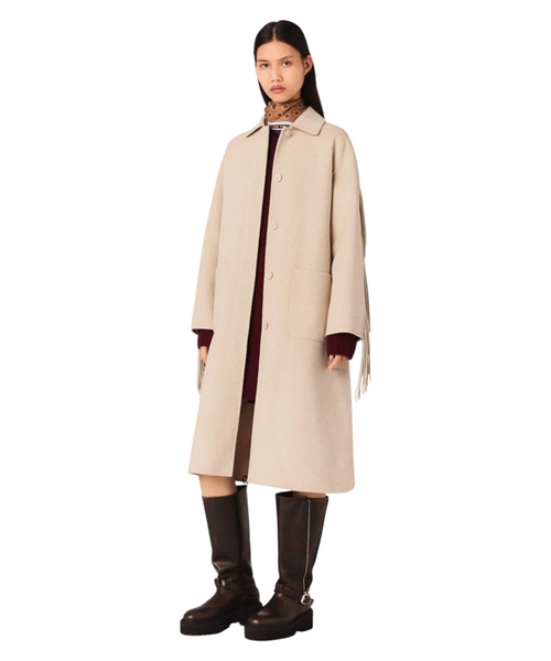 Длинное шерстяное пальто