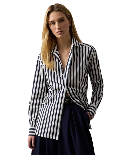 Хлопковая рубашка в полоску