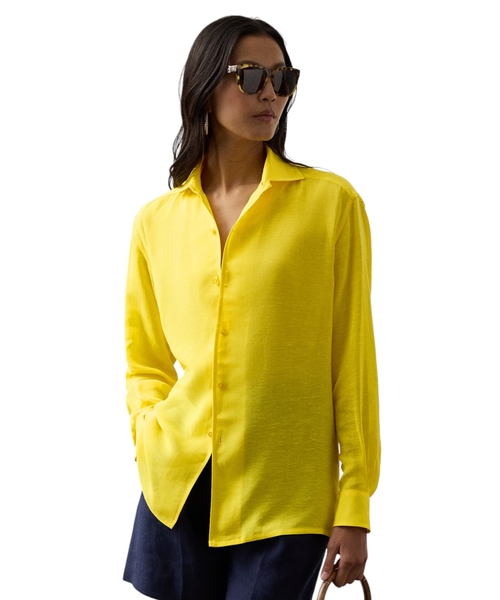 Льняная рубашка свободного кроя