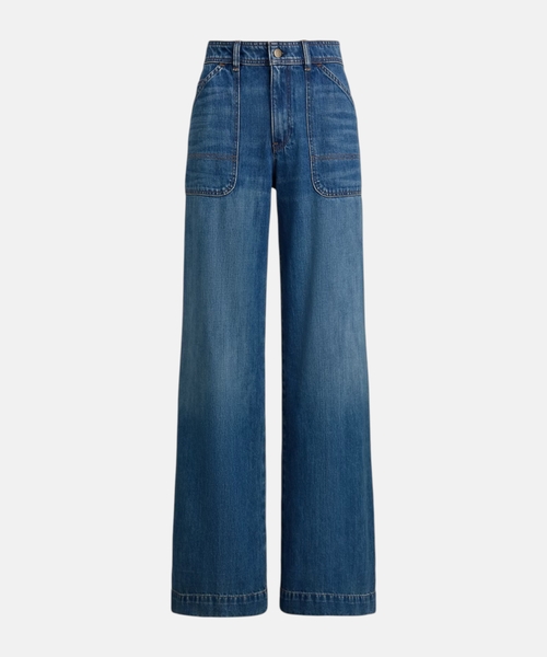 Bol biçimli denim şalvar