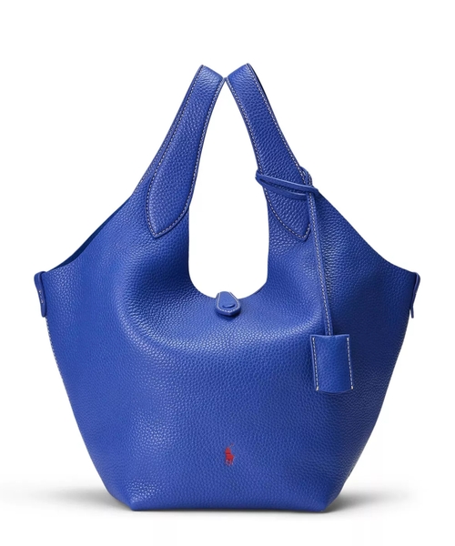 Leather tote handbag