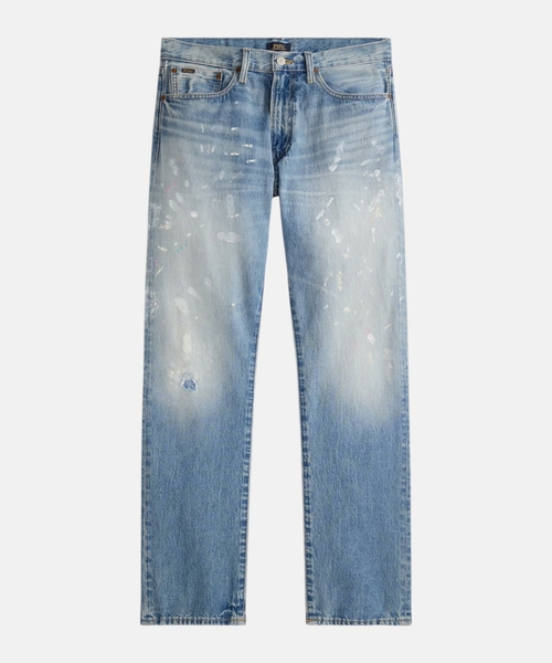 Hampton düz biçimli denim şalvar