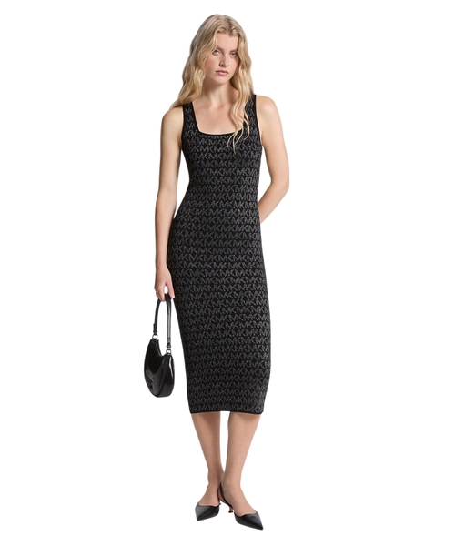 Jacquard logo midi dress