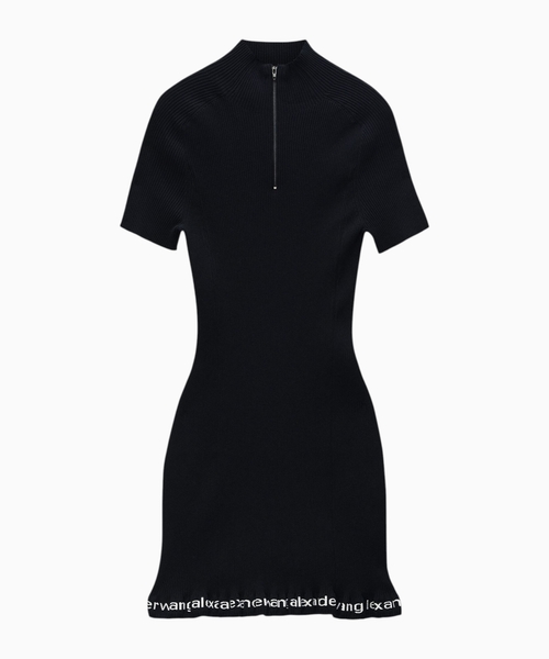 Ribbed Short-Sleeve Dress