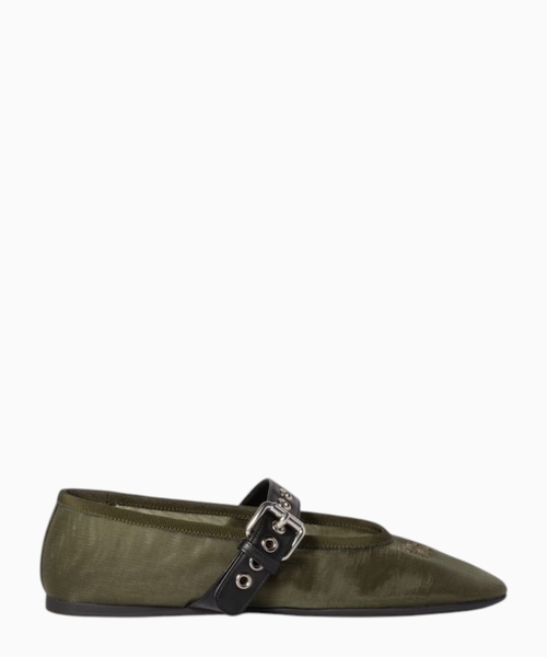 Mesh fabric ballerinas