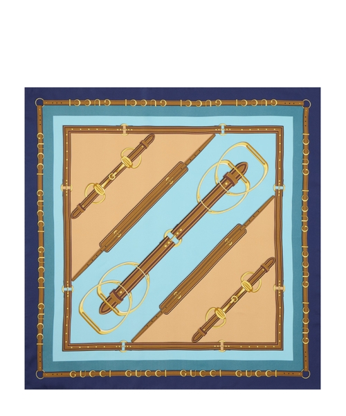 Шелковый платок-каре из твила с принтом