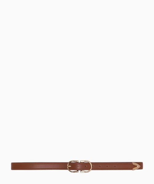 Double buckle leather belt