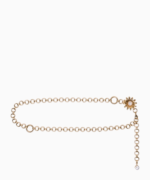 Chain belt with flower