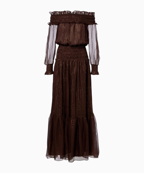 Georgette off shoulder maxi dress