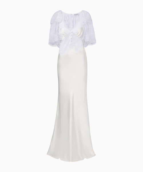 Lace satin maxi dress