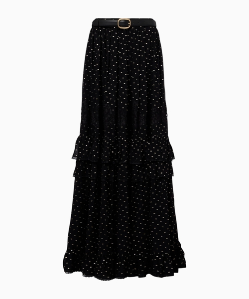 Chiffon lace maxi skirt