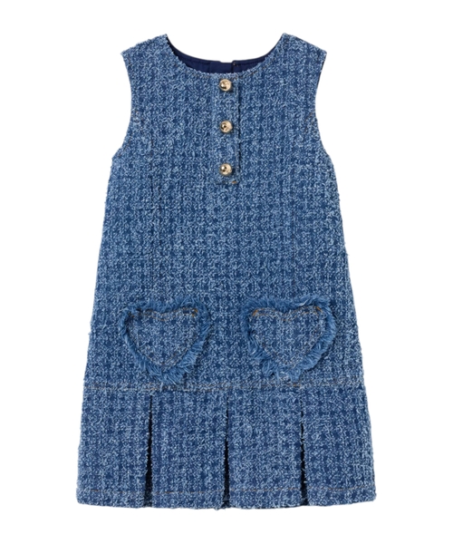 Denim heart trim dress