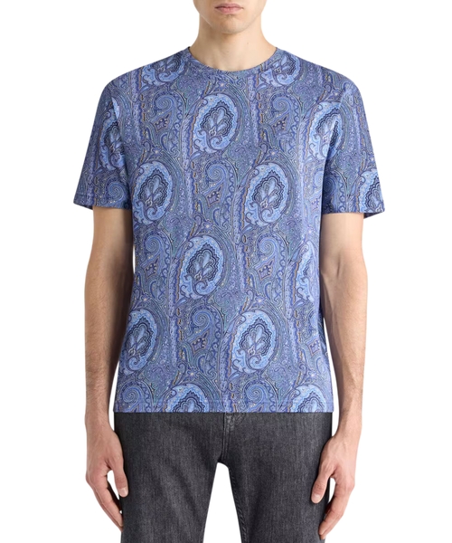 Cotton T-shirt with paisley print