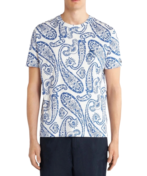 Cotton T-shirt with paisley motif