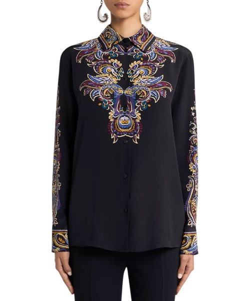 Шёлковая рубашка с принтом пэйсли